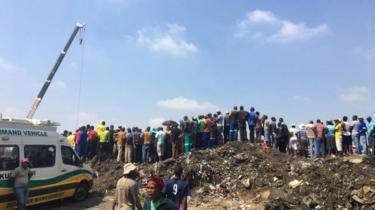 The site of the rescue mission in Boksburg, South Africa