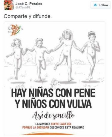 A poster put up by a transgender rights group