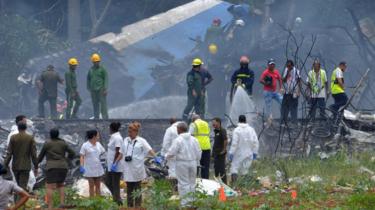Lugar del accidente cerca del aeropuerto