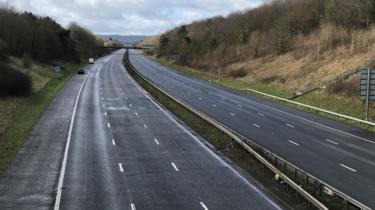 A view of the empty M5 near Taunton