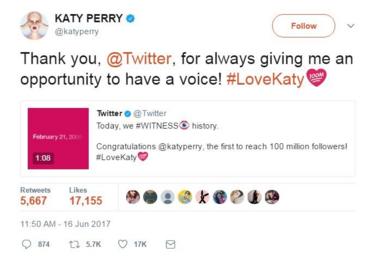 Katy Perry tweeted: 