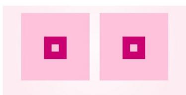 Screen grab from open letter from Cancerfonden to Facebook with two pink squares representing women breasts