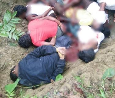 ইন দিন গ্রামে নিহতদের ছবি