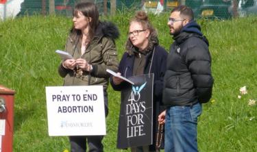 40 Days for Life activists in Nottingham during Lent in 2017