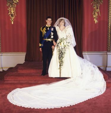 The Prince and Princess of Wales at Buckingham Palace after their wedding at St Paul's Cathedral, 29 July 1981.