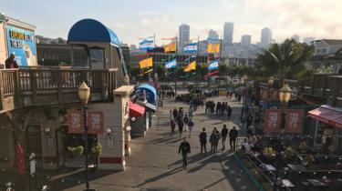 Picture of Pier 39 area with tourists walking around