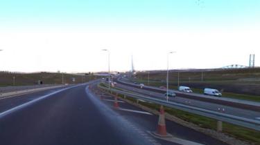 Road approaching Queensferry Crossing