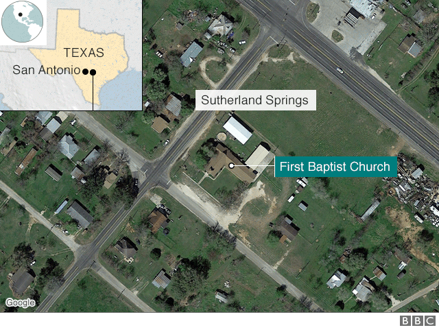 Map of Sutherland Springs Area