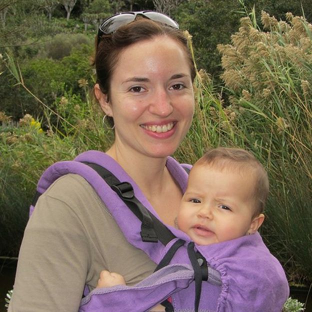 Patricia Verdú com sua bebê