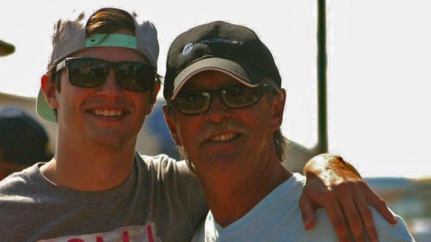 Tyler Howlett, left, pictured with his father Joseph Howlett, right