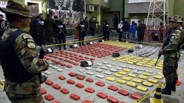 Cocaína incautada en Bolivia