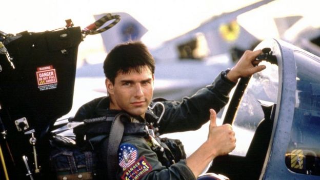 The character Maverick played by Tom Cruise Top Gun