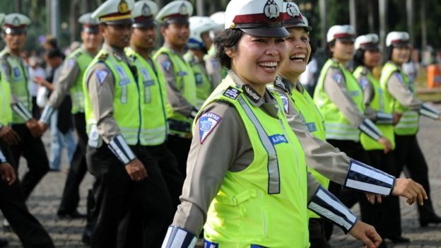 Polri mengklaim tidak lagi menggelar tes keperawanan bagi calon polwan/ADEK BERRY/AFP.