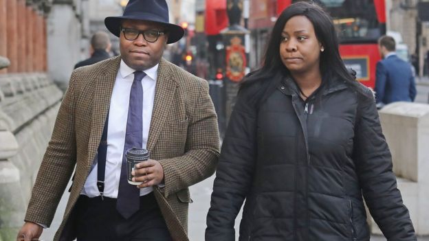 Isaiah Haastrup"s father Lanre Haastrup and mother Takesha Thomas arrive at the High Court in London