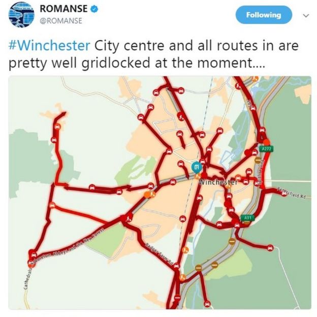 Map of traffic problems