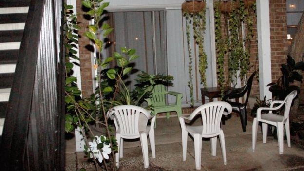 The back patio of the apartment building in Florida where Sayfullo Saipov was a resident