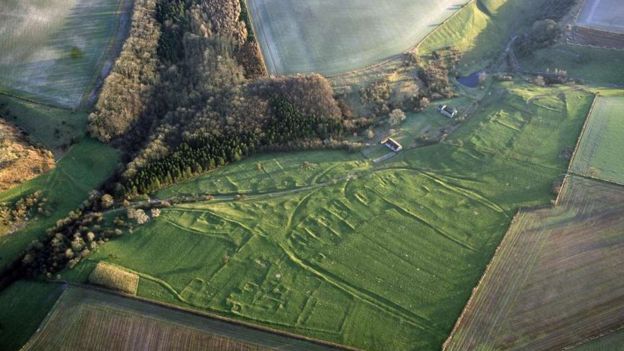 Vista aérea de Wharram Percy