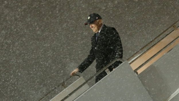 Biden in the snow
