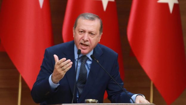 Erdoğan, haber ardından 