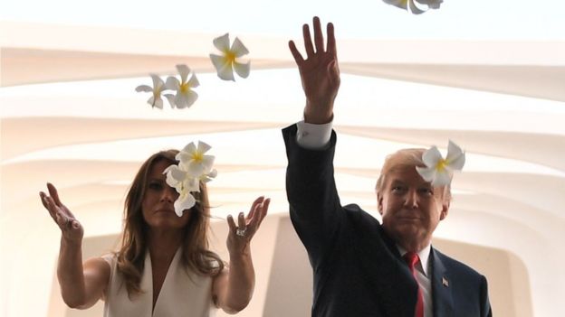 Presidente de Estados Unidos, Donald Trump, y la primera dama, Melania