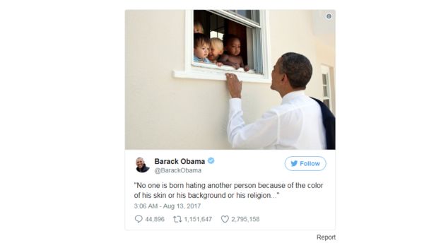 Chapisho la Obama katika mtandao wa Twitter