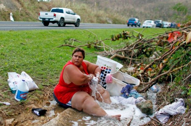 Washing up in Puerto Rico