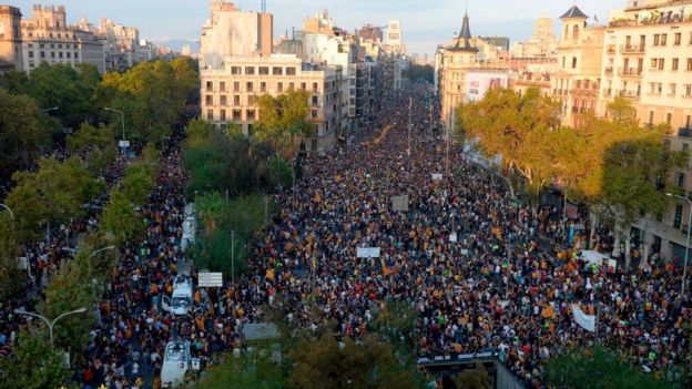 Manifestación en Barcelona.