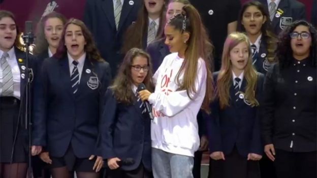 Ariana Grande and Parrs Wood High School Choir