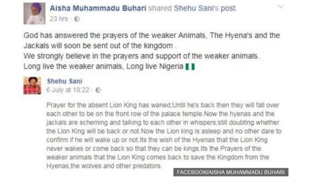 Hivi ndivyo mkewe Aisha Buhari aliandika katika Ujumbe wa facebook