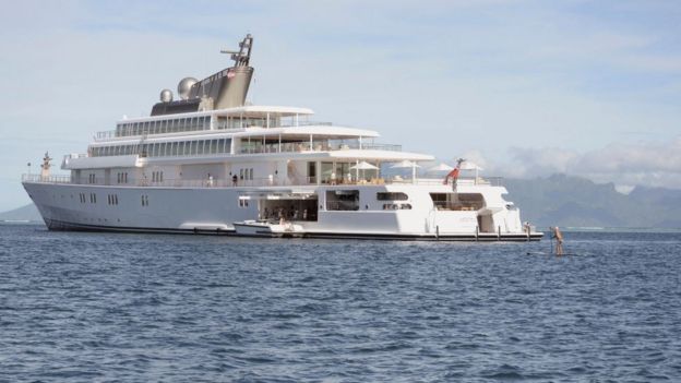 The 138-meter yacht in French Polynesia where the Obamas were spotted earlier this month