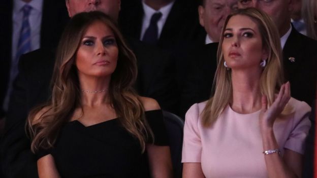 Melania and Ivanka Trump during a election debate in 2016