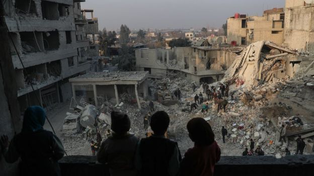 Área de Ghouta destruída por conflitos