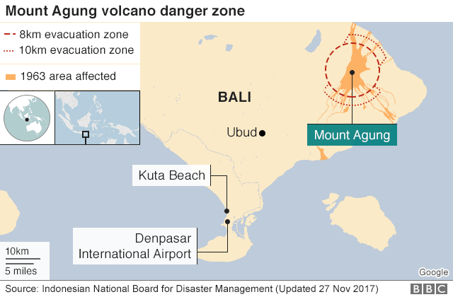 map showing danger zone