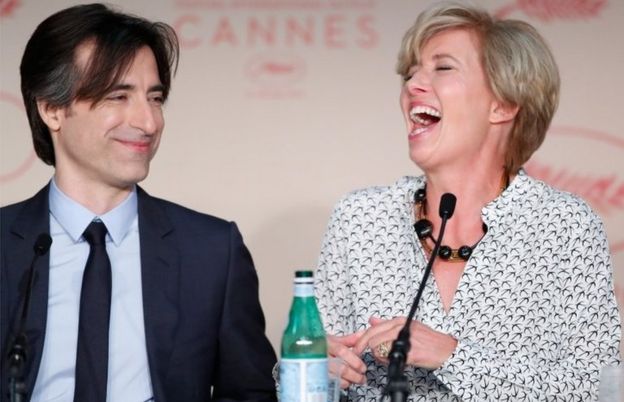 Director Noah Baumbach and actress Emma Thompson attend the