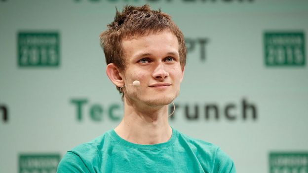 Founder of Ethereum Vitalik Buterin during TechCrunch Disrupt London 2015