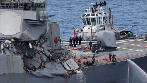 USS Fitzgerald is seriously damaged