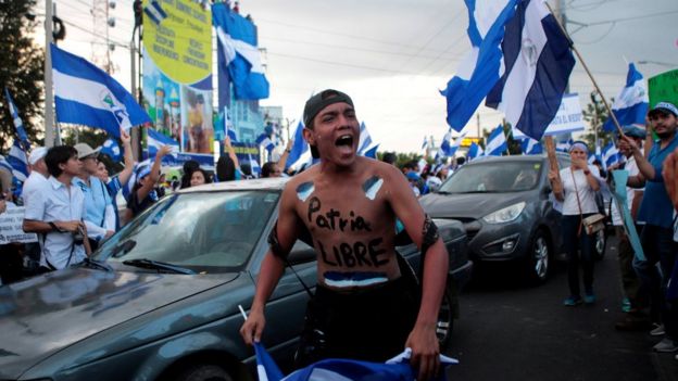 Una manifestación en Nicaragua