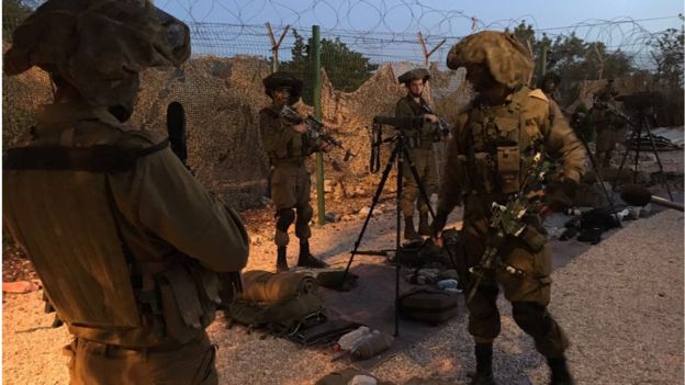 Israeli soldiers near border with Lebanon