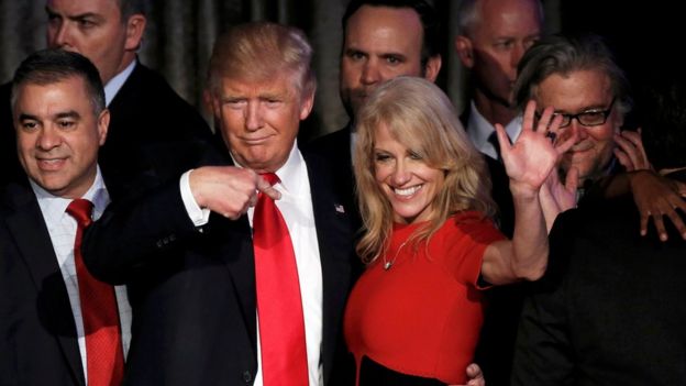 Donald Trump con Kellyanne Conway