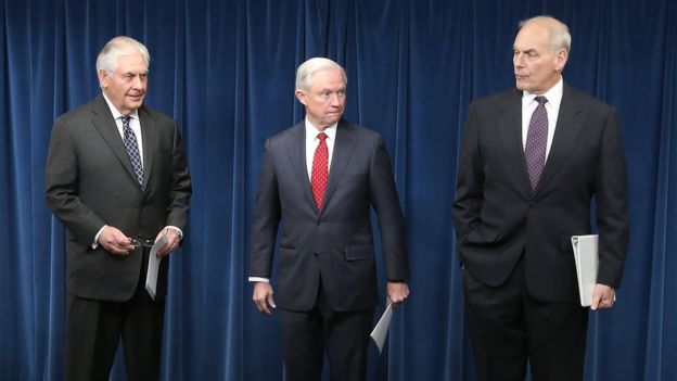 Tillerson, Kelly y Sessions