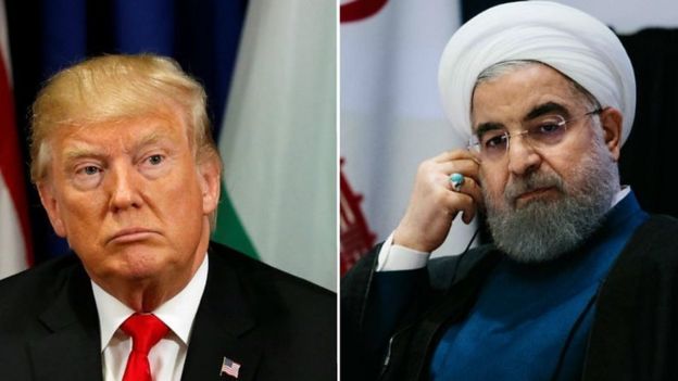 Rais Trump na mwenzake wa Iran Hassan Rouhani