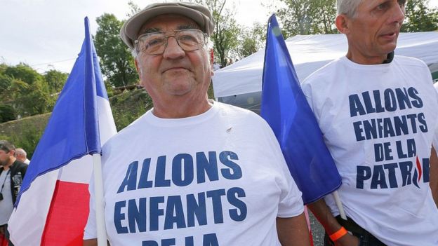 Simpatizantes del Frente Nacional en Francia