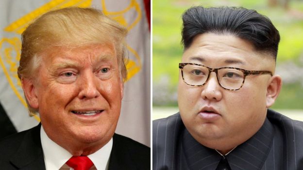 الزعيم الكوري الشمالي والرئيس الأمريكي 