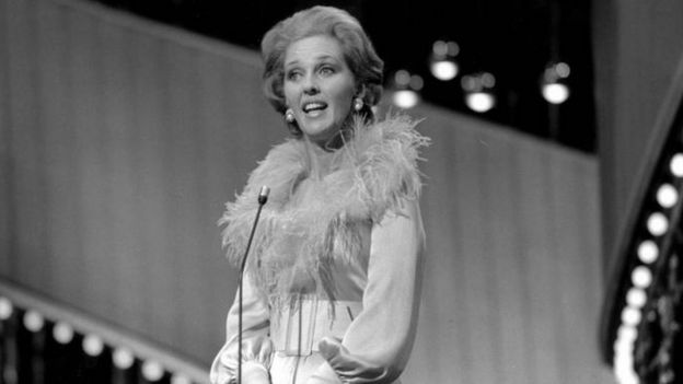 Katie Boyle hosts the 1974 Eurovision Song Contest