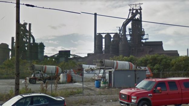 Los altos hornos de US Steel en la isla Zug Foto: Google Street View