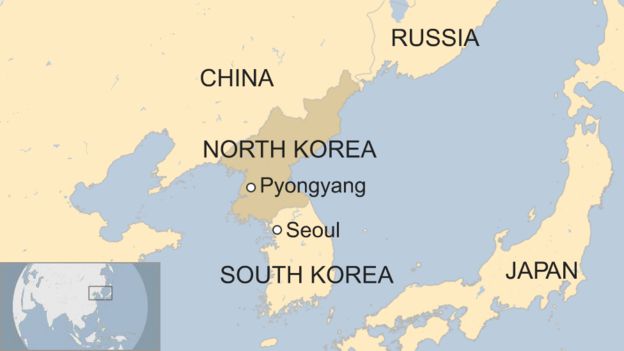 mapof South Korea and North Korea