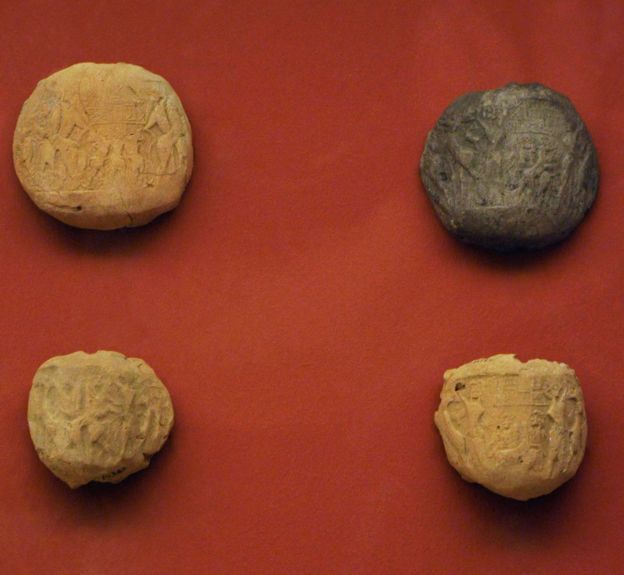 Inscribed bulla, pieces of clay by used by the Sumerians in 8th millennia BC