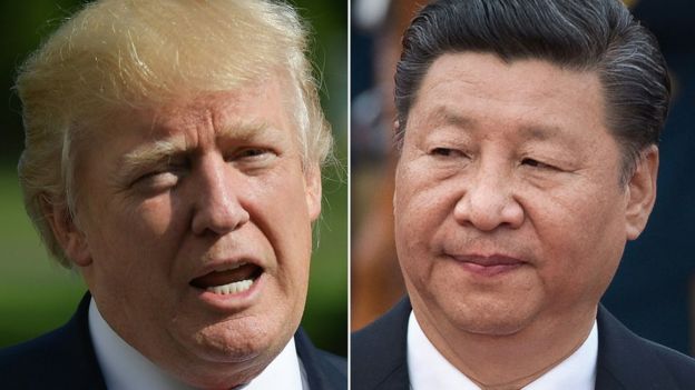 El presidente estadounidense, Donald Trump, y el presidente chino, Xi Jinping