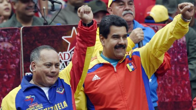 Diosdado Cabello y Nicolás Maduro.