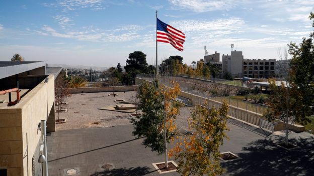 File photo showing US consulate in West Jerusalem (12 December 2017)